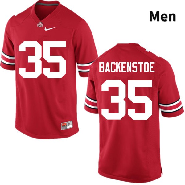 Ohio State Buckeyes Alex Backenstoe Men's #35 Red Game Stitched College Football Jersey